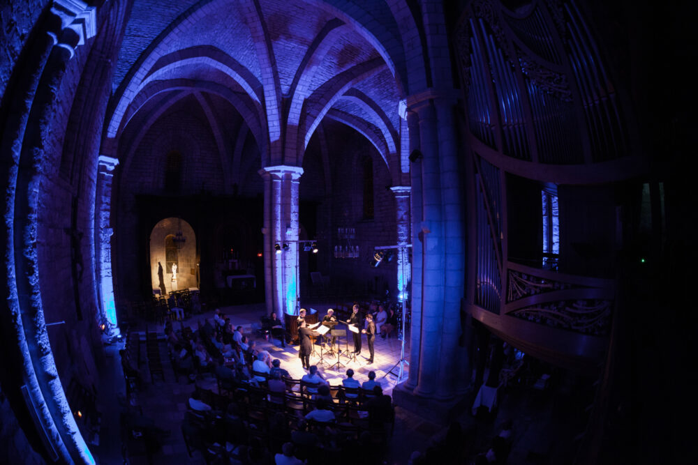 Basilique Saint-Sauveur de Rocamadour durant le Festival de Rocamadour